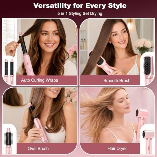 5 in 1 Blow Dryer Brush Set, Wrap Air Curler, Upgrade Hair Styler - Image 2