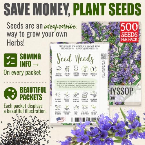 Seed Needs Blue Hyssop Seeds to Plant an Herb Garden - 5 Packs - Image 3