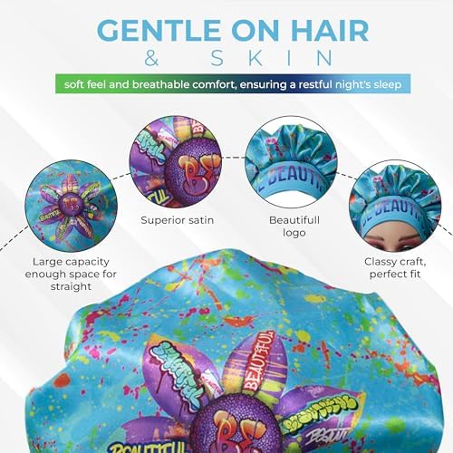 Discover reversible premium double layer silk satin sleeping bonnets designed for hair protection, moisture retention, and all-night comfort. Keep your hair healthy and frizz-free-blue - Image 4