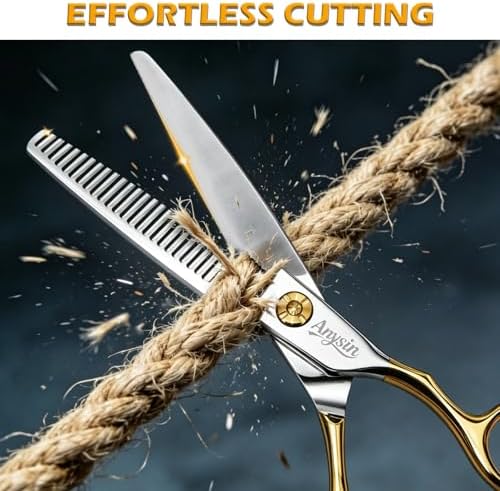 Professional Hair Thinning Scissors, Texturizing Shears with Razor Sharp Teeth Blades, Premium Stainless Steel for Salon Quality, Men Women Barber Hairdressing & Gift Box - Image 5