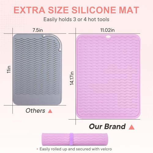 Suafrnut Oversize Silicone Heat Resistant Mat for Hair Tools(14.2" x 11") - Image 3
