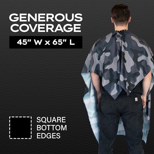 BD Barber Cape - Snap Closure, Water-Resistant, Lightweight Polyester, 45"x65", Professional Coverage for Cutting and Styling - Image 4