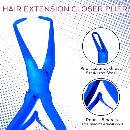 Professional Hair Extension Tools Kit, Microlink & Itip, Blue - Image 3
