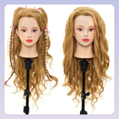 Mannequin Head with 90% Real Human Hair 28" Doll Head for Makeup - Image 5