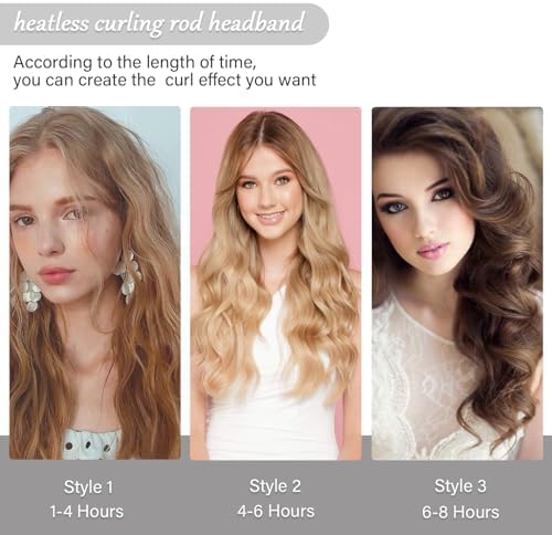 Heatless Velvet Hair Curlers to Sleep in Heatless Curling Rod Headband For Long Hair Overnight No Heat Curls for Women Long Hair Waves - 6 Pieces Set (Black) - Image 5