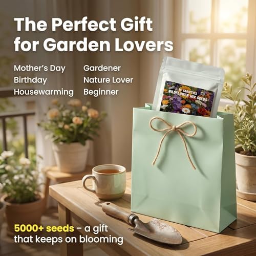 Wildflower Seeds, 5000+ Open Pollinated Non-GMO Seeds, 15 Varieties Butterfly Hummingbird Mix, Wildflower Seeds Bulk Mix for Outdoor Gardens, Yards, Attracts Pollinators - Image 5