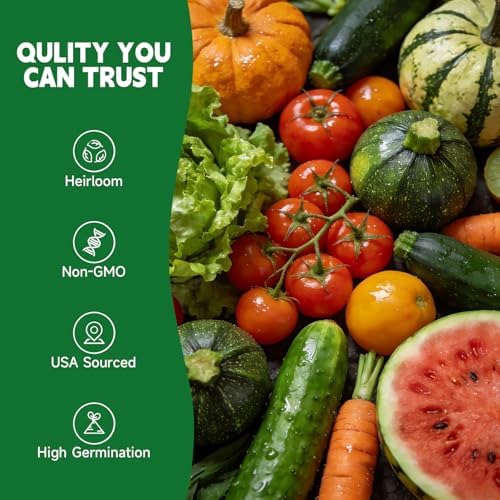 Groundio 40,000+ Heirloom Seeds Kit, 37 Vegetable Seeds Individual Pack - Non GMO for Planting Vegetables, Fruit and Herbs, Outdoor Garden Seeds for Indoor & Outdoor Garden Planting - Image 5