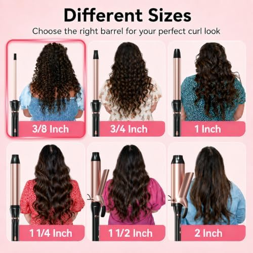 Hahahope 3/8 Inch Curling Iron Wand, Small Ceramic Curler Barrel Tiny Black - Image 5
