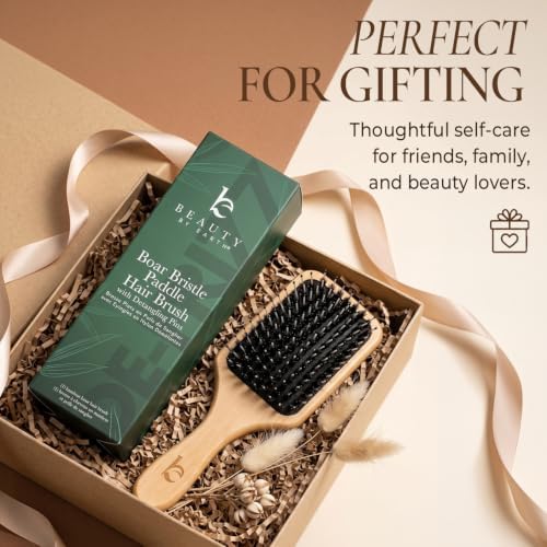 Beauty by Earth Boar Bristle Brush - Premium Paddle Brush for Fine, Thick, and Thinning Hair for Men and Women - Image 6