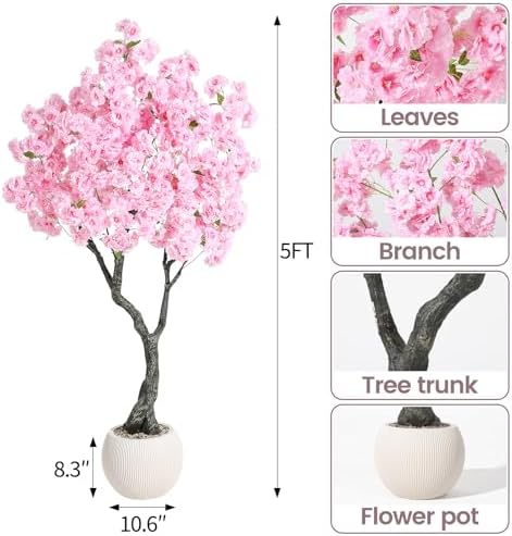 5FT Tall Artificial Cherry Blossom Tree - Image 2