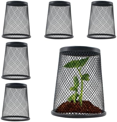 6 PCS Small Chicken Wire Plant Covers for Seedling, 3.5 Inch Mini Garden Cloches Metal Netting Protectors for Keeping Chicken Squirrels Birds Out, Only Suitable for Very Small Seedlings or Seeds by SnowTing
