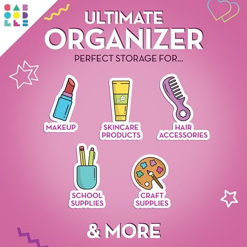 Caboodles On-The-Go Girl Makeup Box, Two-Tone Pink on Violet, Hard Plastic Makeup Organizer Box, Built-In Mirror, Secure Latch for Safe Travel, Spacious Storage for Large Items - Image 3
