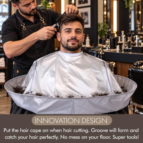 Hair Cutting Cape Umbrella Haircut Cape Barbers Apron for Adults Kids - Image 2