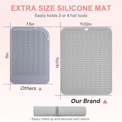 Suafrnut Oversize Silicone Heat Resistant Mat for Hair Tools(14.2" x 11") - Image 3