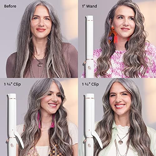 T3 Switch Kit Professional Ionic Interchangeable Curling Iron with 3 Ceramic Clip & Wand Long Barrels for Curling and Waving, 9 Adjustable Heat Settings & Ion Generator, White/Rose Gold - Image 4