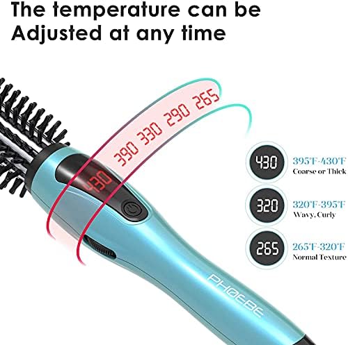 PHOEBE Curling Iron, Dual Voltage Travel 1 Inch Ceramic Tourmaline Ionic Hair Curler Hot Brush, Professional Anti-Scald Instant Heat Up Curling Wands, Heated Styler for Long Hair - Image 4