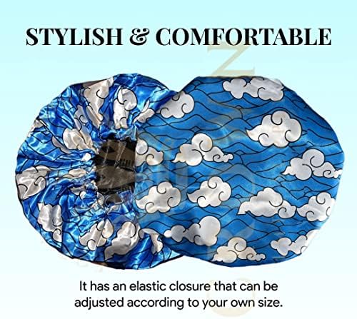 3 PCS Satin Bonnet Set for Women & Men, Silky Sleep Caps for Hair Protection, Adjustable Elastic Bonnet (A11) - Image 5