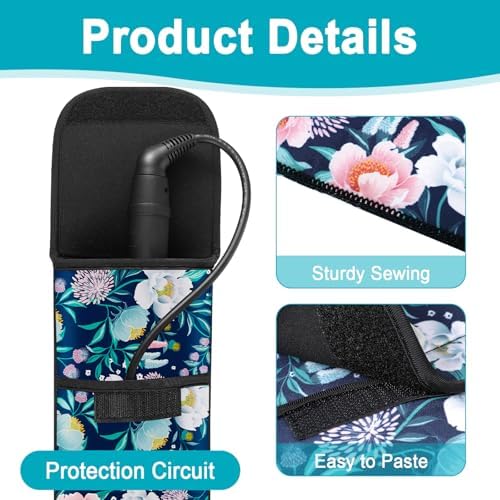 Shappy 2 Pcs Heat Resistant Curling Iron Flat Iron Travel Case,Flower - Image 3