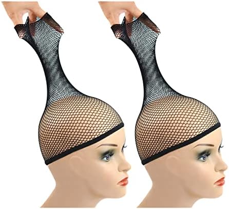 2 Pieces Mesh Wig Caps for Long Hair with Open-end Wig Cap Weaving Wig Cap for Women (Black S） - Image 5