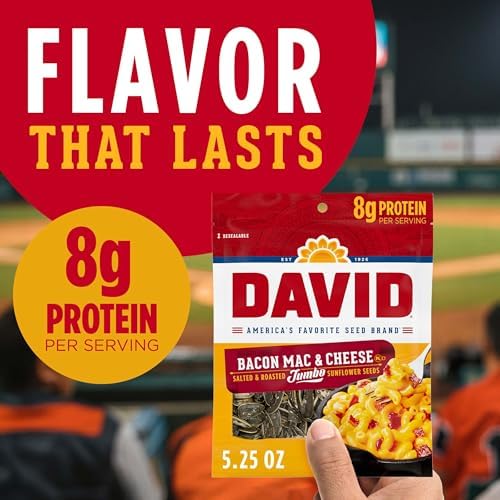 DAVID Jumbo Sunflower Seeds, Bacon Mac and Cheese Flavor, 5.25 oz. (Pack of 12) - Image 4