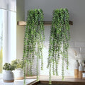 Artificial Hanging Plant 2 Pcs Faux Plant Ivy Vine Faux Eucalyptus Vines Fake Potted Greenery for Wall Living Room Home Shelf Office Bathroom Outdoor Indoor Decor (Type 4) by Yarmare