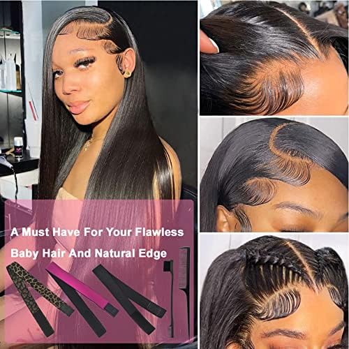 Elastic Bands Set for Wigs and Lace Frontals - 3 pieces with Rat Tail Comb, Edge Brush, Melting Band for Laying Edges and Keeping in Place - Image 7