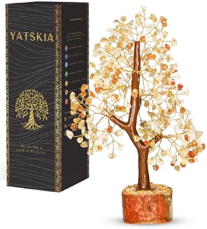 YATSKIA Citrine Tree of Life, Unique Gifts for Women, Mom & Family, Handmade Crystal Money Tree, Living Room, Bedroom & Office Decor, Birthday Gifts by YATSKIA
