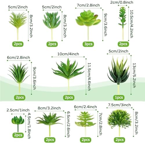 QUOZUO 22pcs Artificial Succulents Realistic Mini Succulent Plants, Green Succulents Small Plants for DIY Crafting Garden Home Arrangement Office Decorations (Unpotted) - Image 2
