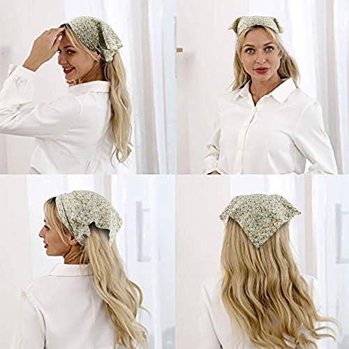 TOBATOBA Floral Hair Scarf Headband 5 Pcs Hair Bandanas Chiffon Boho Headbands for Women Elastic Head Bandana for Women Girls Hair Accessories - Image 5