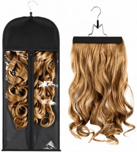 Hair Extension Hanger with Storage Bag Wig Holder Storage Bag Bundles Hairpieces Ponytail Wig Carrier Case by Unknown