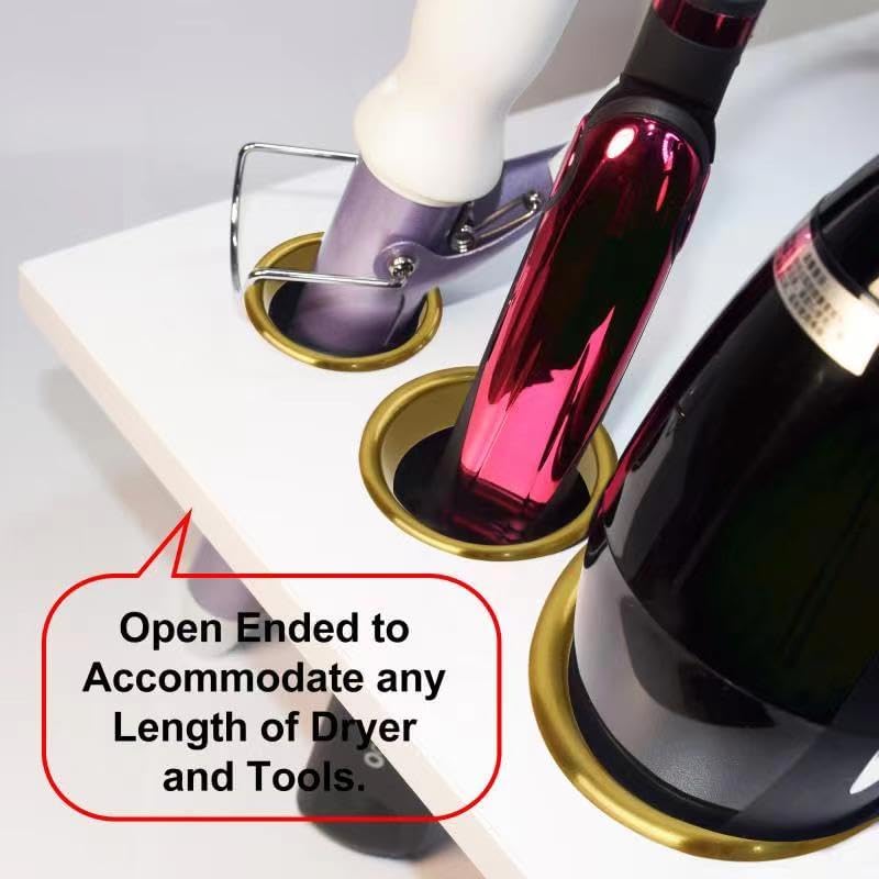 Hair Styling Station Dryer Curling Iron Appliance Hot Iron Tools Holder Tube (Golden, 3inch, 2inch, 1.5inch, 1.78inch) - Image 6
