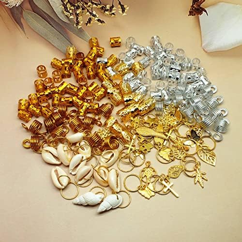 SweetMe 230 Pieces Hair Jewelry for Women Braids, 16 Style Loc Jewelry for Braiding Hair, Cute Pendant Hair Jewels Rings for Dreadlocks Braiding Accessories - Image 3