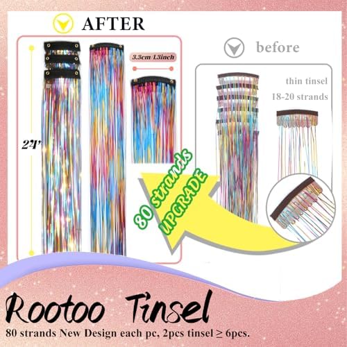 Hair Tinsel Clip in Rainbow Fairy Hair Tinsel Kit - Image 2