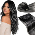 LaaVoo Clip On Extensions Human Hair, Fashion Balayage, 22 Inch by LaaVoo