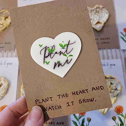 50 Plantable Wildflower Paper, Ecological Heart Shaped Babyshower Favors for Guests - Bridal Funeral Memorial Plantable Gifts NO Cards - Image 4
