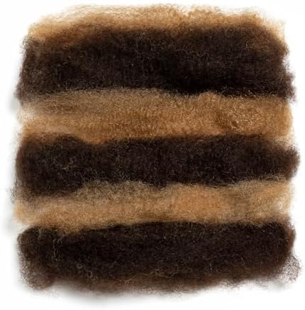 QVR Afro Kinkys Bulk Human Hair for Dreadlock Extensions Repair Locs, Twist Braiding Afro Kinky Human Hair for Locs 1 Pack 50 Gram Highlight Color - Image 5