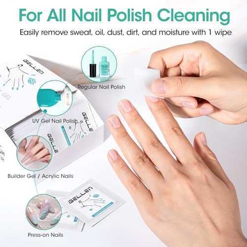 GELLEN Nail Cleanser Pads, 400 Pack Alcohol Prep Pads Individually Wrapped - Image 5