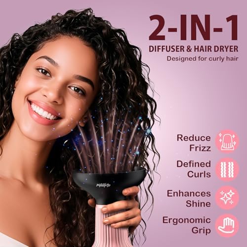 WUFAYHD Diffuser Hair Dryer for Curly Hair, 2-in-1 Hair Dryer with Diffuser - Image 2
