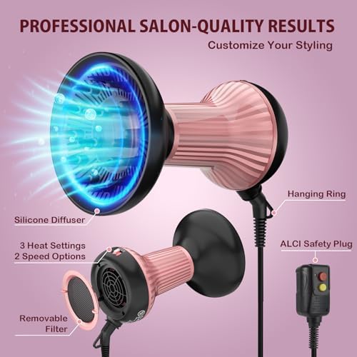 WUFAYHD Diffuser Hair Dryer for Curly Hair, 2-in-1 Hair Dryer with Diffuser - Image 3