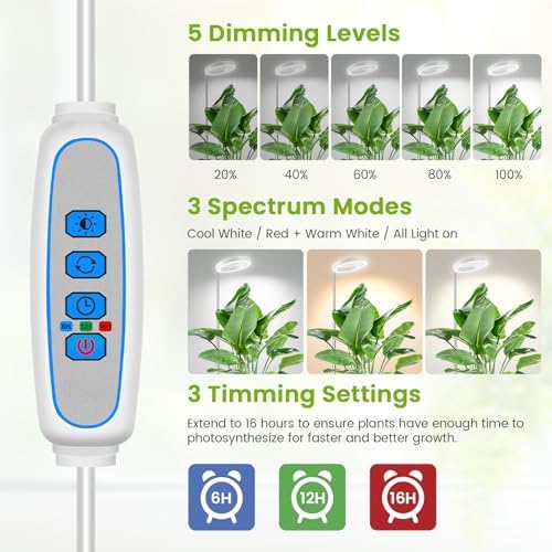 6.3in Grow Light, Full Spectrum Plant Lights for Indoor Growing - Image 4