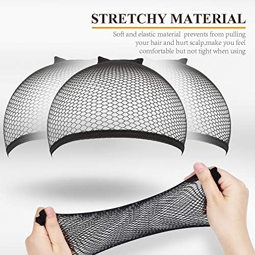 MORGLES Mesh Wig Caps 6 Pack, Closed End Beige Hair Nets for Women Men - Image 3