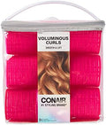 Conair Heatless Curls - Extra Large Hair Rollers - heatless overnight curlers for long lengths - volumized waves - Hot Pink - 9 Count w/storage case by conair