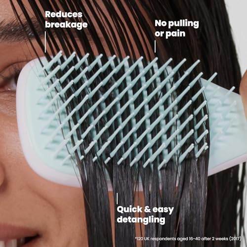 Tangle Teezer Ultimate Detangler Mini Hair Brush, Pink & Mint - Image 4