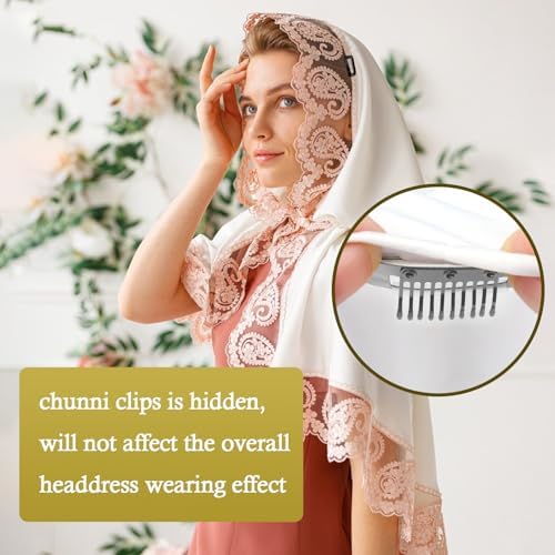Vodolo Chunni Clips with Safety Pins,8 PCS Strong Chunni Grip Dupatta Setting Clips Indian for Woman Silver - Image 5