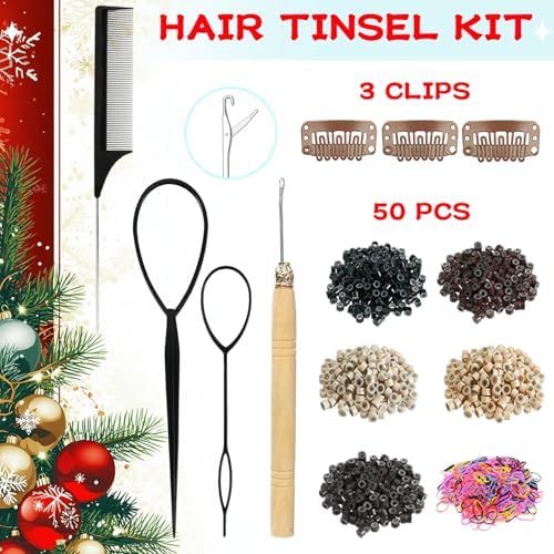 Hair Tinsel Kit for Girls Women Fairy Glitter Tinsel Hair Extensions - Image 4