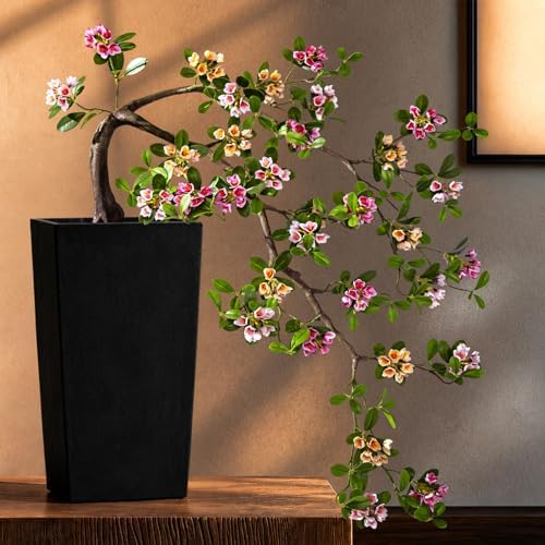 Large Artificial Bonsai Tree 3ft Fake Bonsai Artificial Cherry Blossom Tree Sakura Faux Bonsai for Home, Bedroom and Office Desk Japanese Decor (Mixed Color) by Unknown