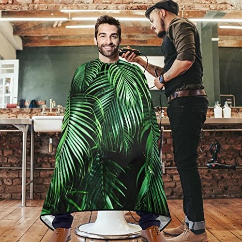 Visesunny Barber Cape - 3D Palm Leaf Polyester Hair Cutting Salon Apron Anti-Static Haircut Water-Resistant Shaving Cloth Beard Shaving Bib - Image 2