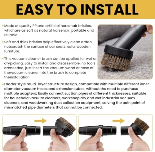 3Pcs Horse Hair Vacuum Brush Attachment Set - Image 5