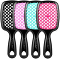 4 Pack Vented Detangling Hair Brush - Detangler Hairbrush with Soft Bristles for Effortless Tangle Free - Ideal for Wet Dry or Curly Damaged Hair for Women Men Kids by Aussumy