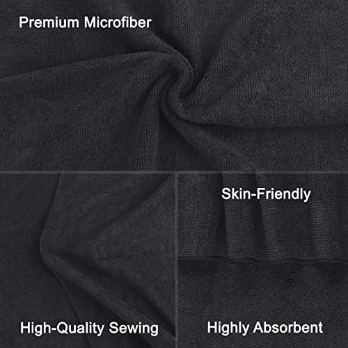 Orighty Salon Towels, 12 Pack Black Microfiber Hair Towel (16 x 29 Inch) - Image 3